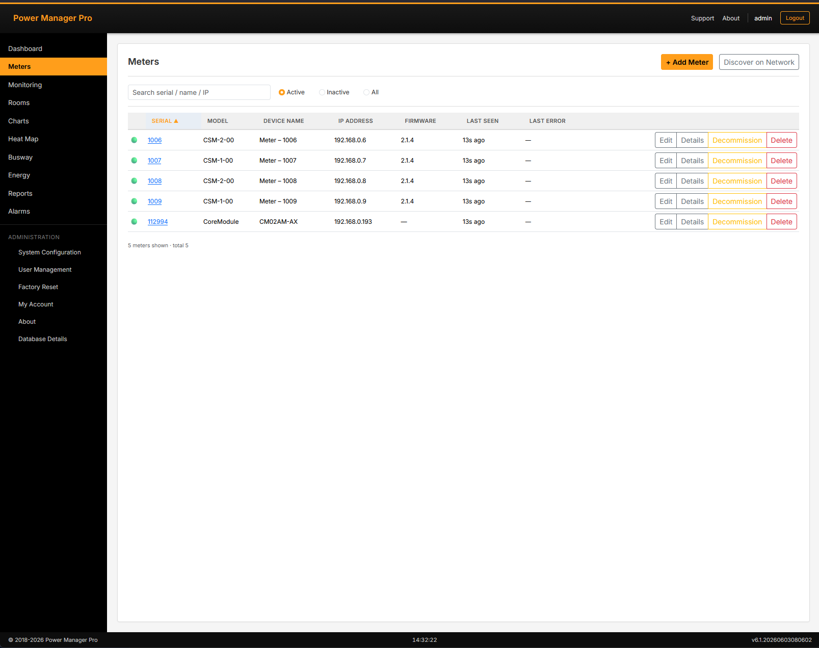 Meter management and network discovery